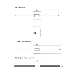 Koncept - ZBW-24-4-CM-SW-GLD - LED Wall Sconce - Z-Bar - Gold