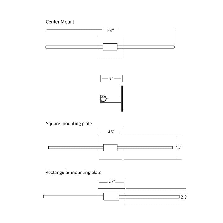 Koncept - ZBW-24-4-CM-SW-GLD - LED Wall Sconce - Z-Bar - Gold