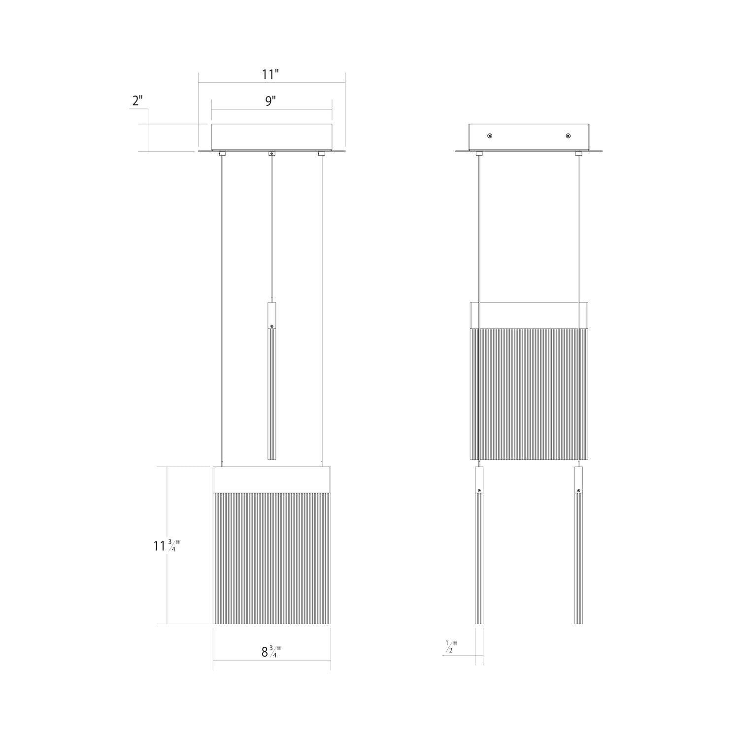 Sonneman - 3092.01 - LED Pendant - V Panels - Polished Chrome