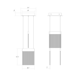 Sonneman - 3092.01 - LED Pendant - V Panels - Polished Chrome