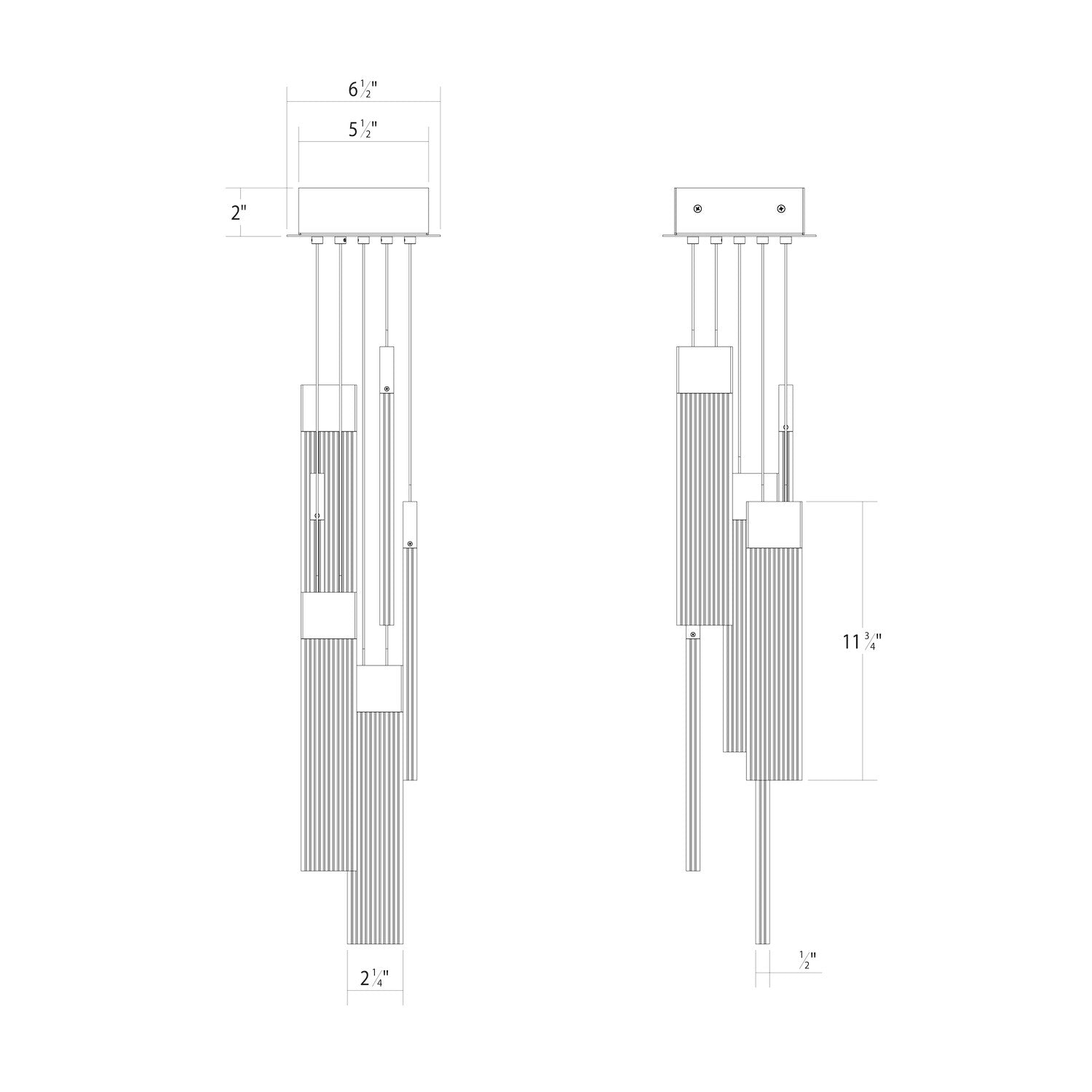 Sonneman - 3095.01 - LED Pendant - V Panels - Polished Chrome