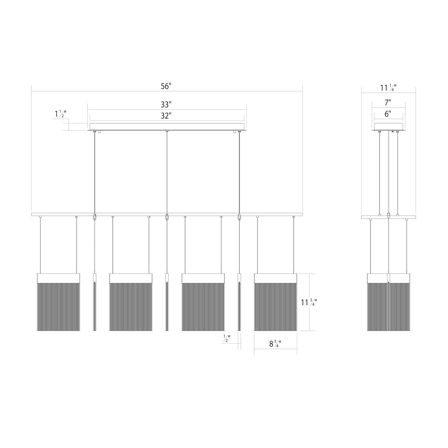 Sonneman - 3096.01 - LED Pendant - V Panels - Polished Chrome