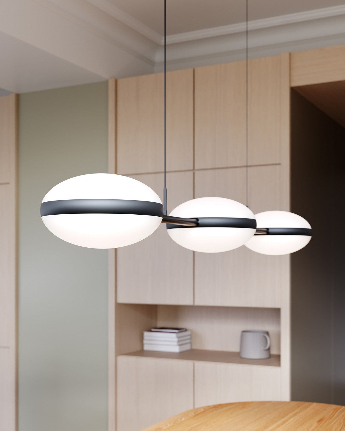 Sonneman - 3613.25 - Three Light Linear Pendant - Pillows - Satin Black