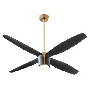 Oxygen - 3-116-4015 - 60"Ceiling Fan - Samaran - Aged Brass W/ Black Blades