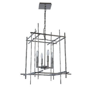 Hubbardton Forge - 101316-SKT-85 - Four Light Chandelier - Tura - Sterling