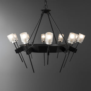 Hubbardton Forge - 101525-SKT-10-YC0369 - Ten Light Chandelier - Echo - Black