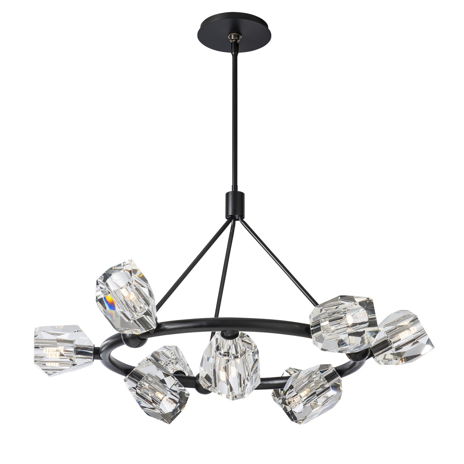 Hubbardton Forge - 131067-SKT-MULT-10-CR - Nine Light Pendant - Gatsby - Black