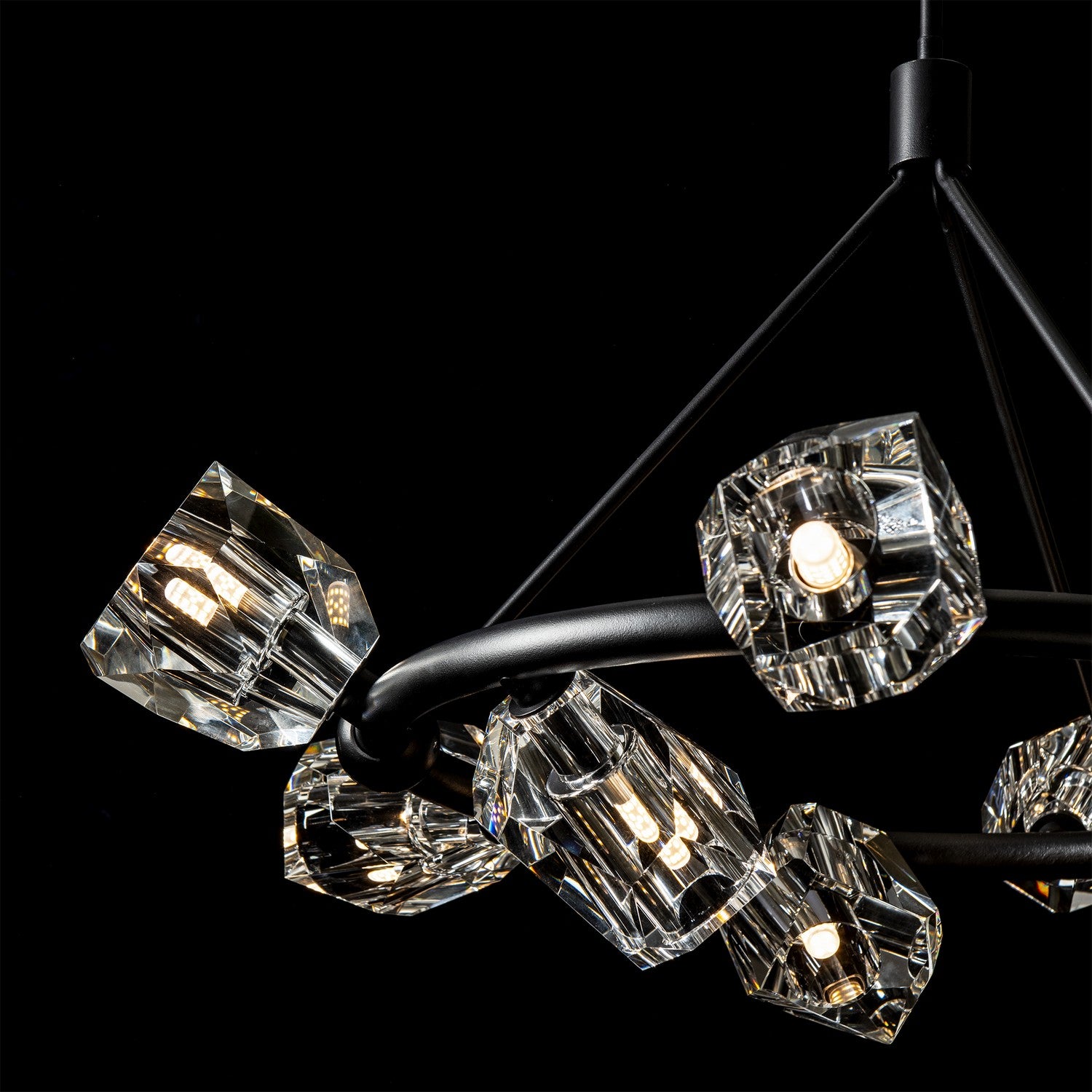 Hubbardton Forge - 131067-SKT-MULT-10-CR - Nine Light Pendant - Gatsby - Black