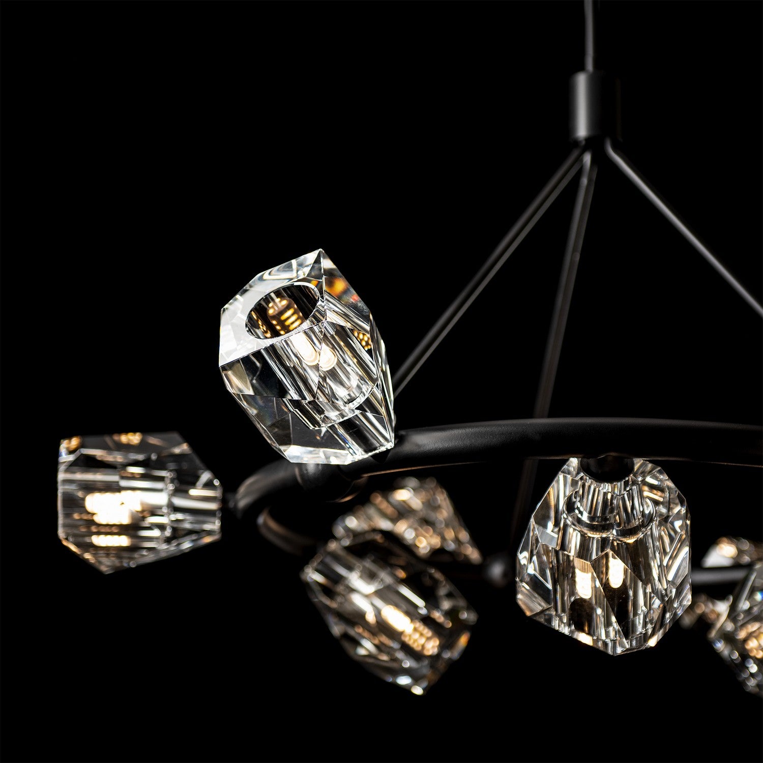 Hubbardton Forge - 131067-SKT-MULT-10-CR - Nine Light Pendant - Gatsby - Black