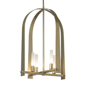 Hubbardton Forge - 131070-SKT-MULT-86-FD0462 - Four Light Pendant - Triomphe - Modern Brass