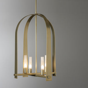 Hubbardton Forge - 131070-SKT-MULT-86-FD0462 - Four Light Pendant - Triomphe - Modern Brass