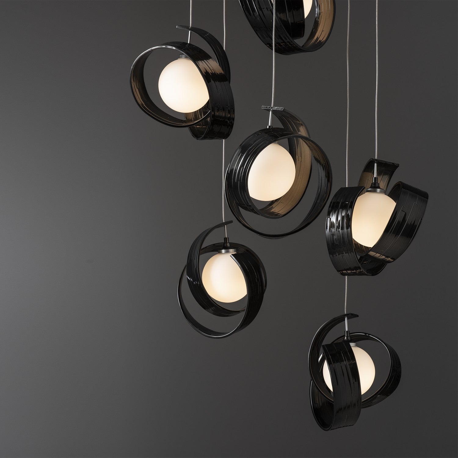 Hubbardton Forge - 131099-SKT-STND-89-GG0711 - Riza 9-Light Pendant - Riza - Ink