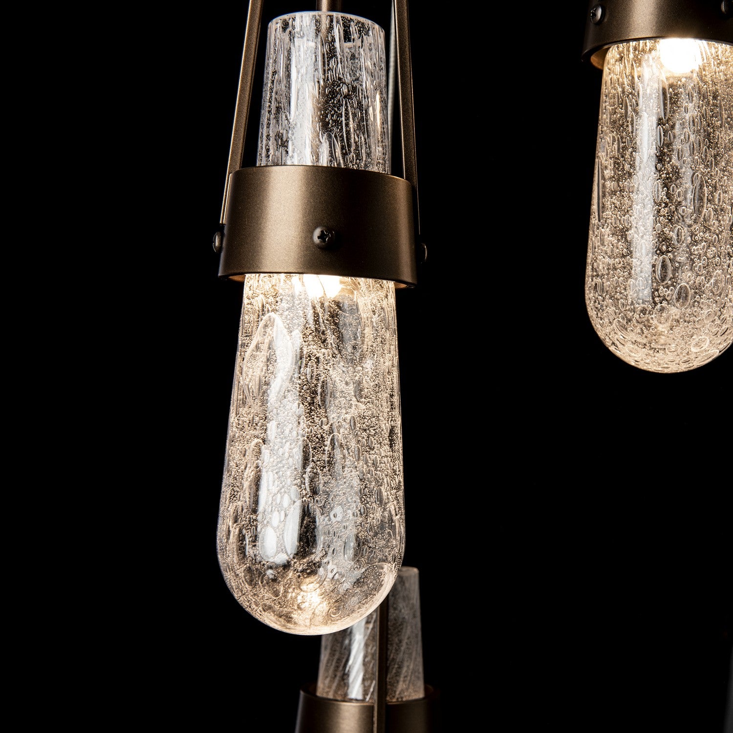 Hubbardton Forge - 131120-SKT-LONG-05-YG0434 - Link 5-Light Blown Glass Pendant - Link - Bronze