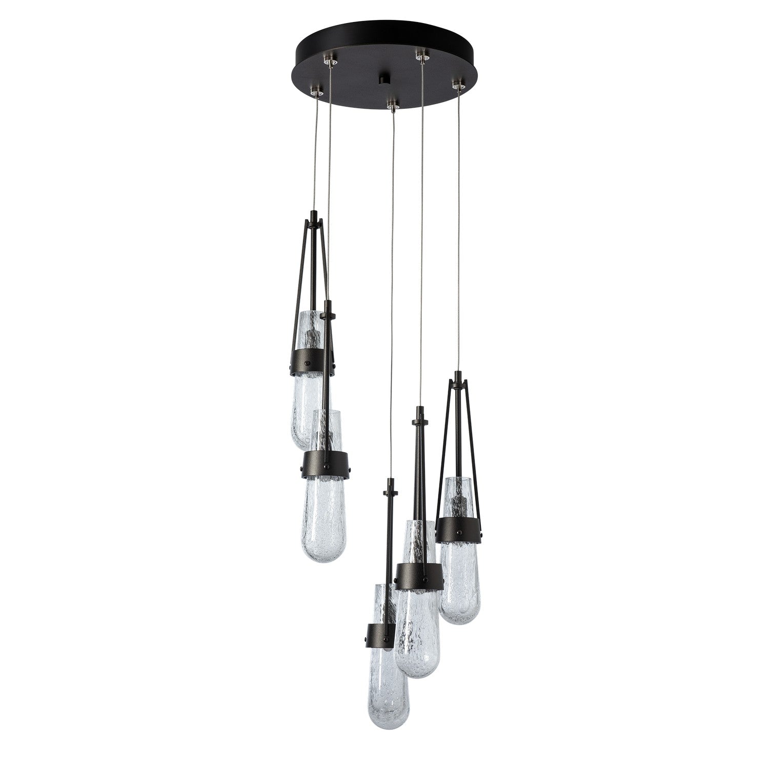 Hubbardton Forge - 131120-SKT-STND-14-YG0434 - Link 5-Light Blown Glass Pendant - Link - Oil Rubbed Bronze