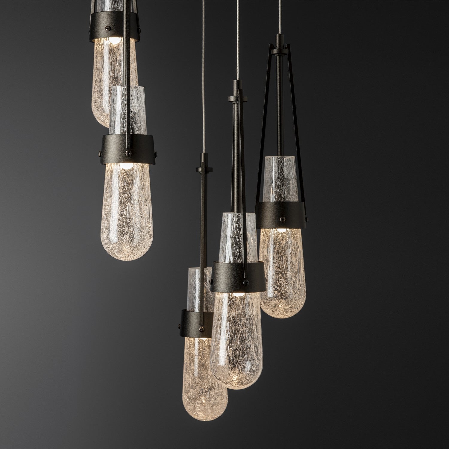 Hubbardton Forge - 131120-SKT-STND-14-YG0434 - Link 5-Light Blown Glass Pendant - Link - Oil Rubbed Bronze