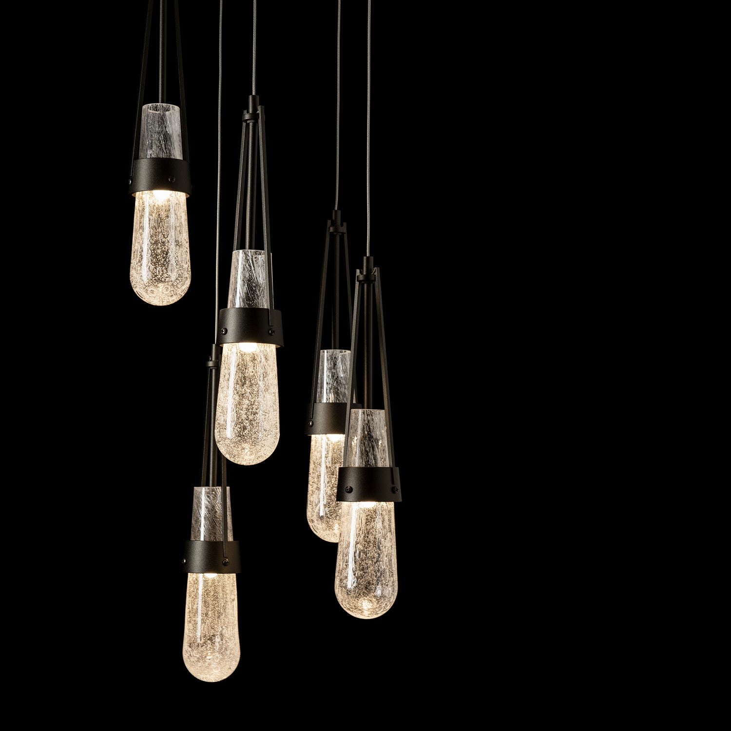 Hubbardton Forge - 131120-SKT-STND-14-YG0434 - Link 5-Light Blown Glass Pendant - Link - Oil Rubbed Bronze