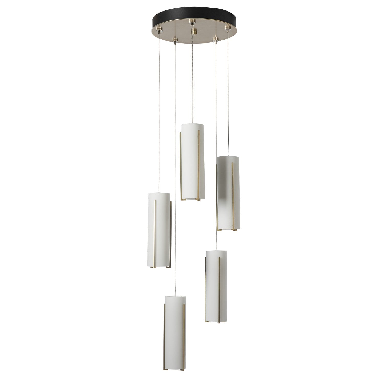 Hubbardton Forge - 131124-SKT-STND-86-GG0065 - Exos Glass 5-Light Pendant - Exos Glass - Modern Brass