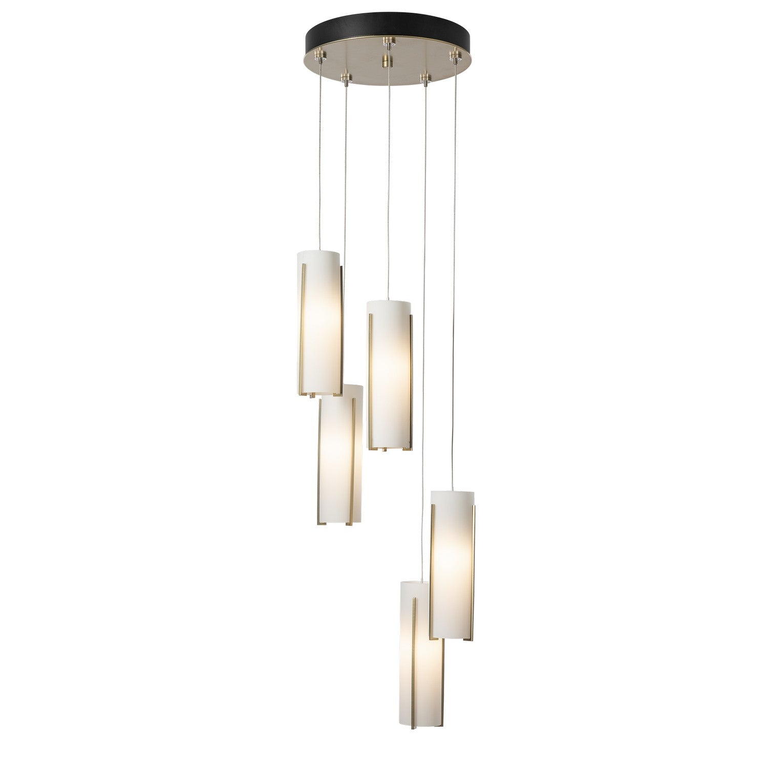 Hubbardton Forge - 131124-SKT-STND-86-GG0065 - Exos Glass 5-Light Pendant - Exos Glass - Modern Brass
