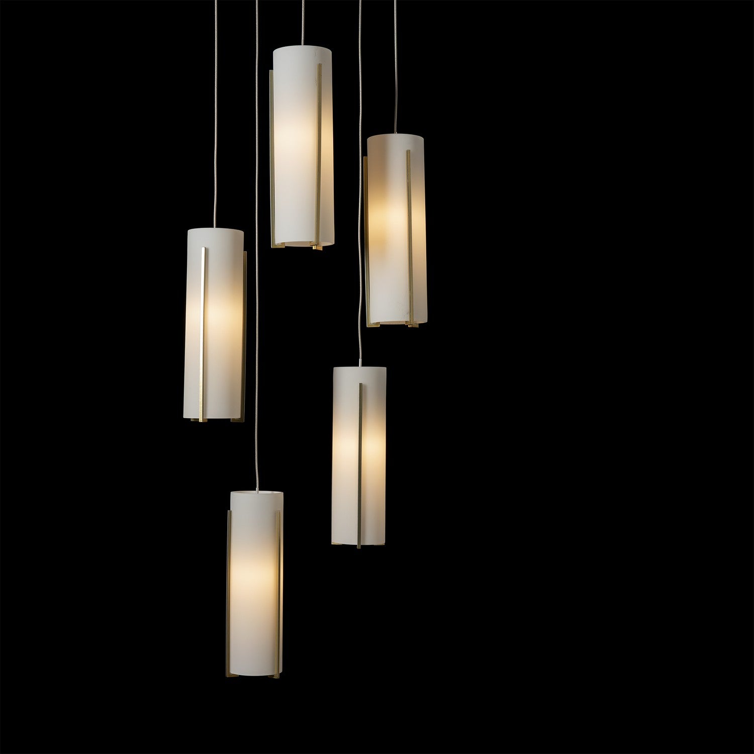 Hubbardton Forge - 131124-SKT-STND-86-GG0065 - Exos Glass 5-Light Pendant - Exos Glass - Modern Brass