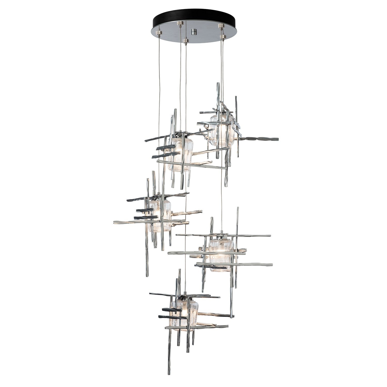 Hubbardton Forge - 131126-SKT-LONG-85-II0728 - Tura 5-Light Seeded Glass Pendant - Tura - Sterling