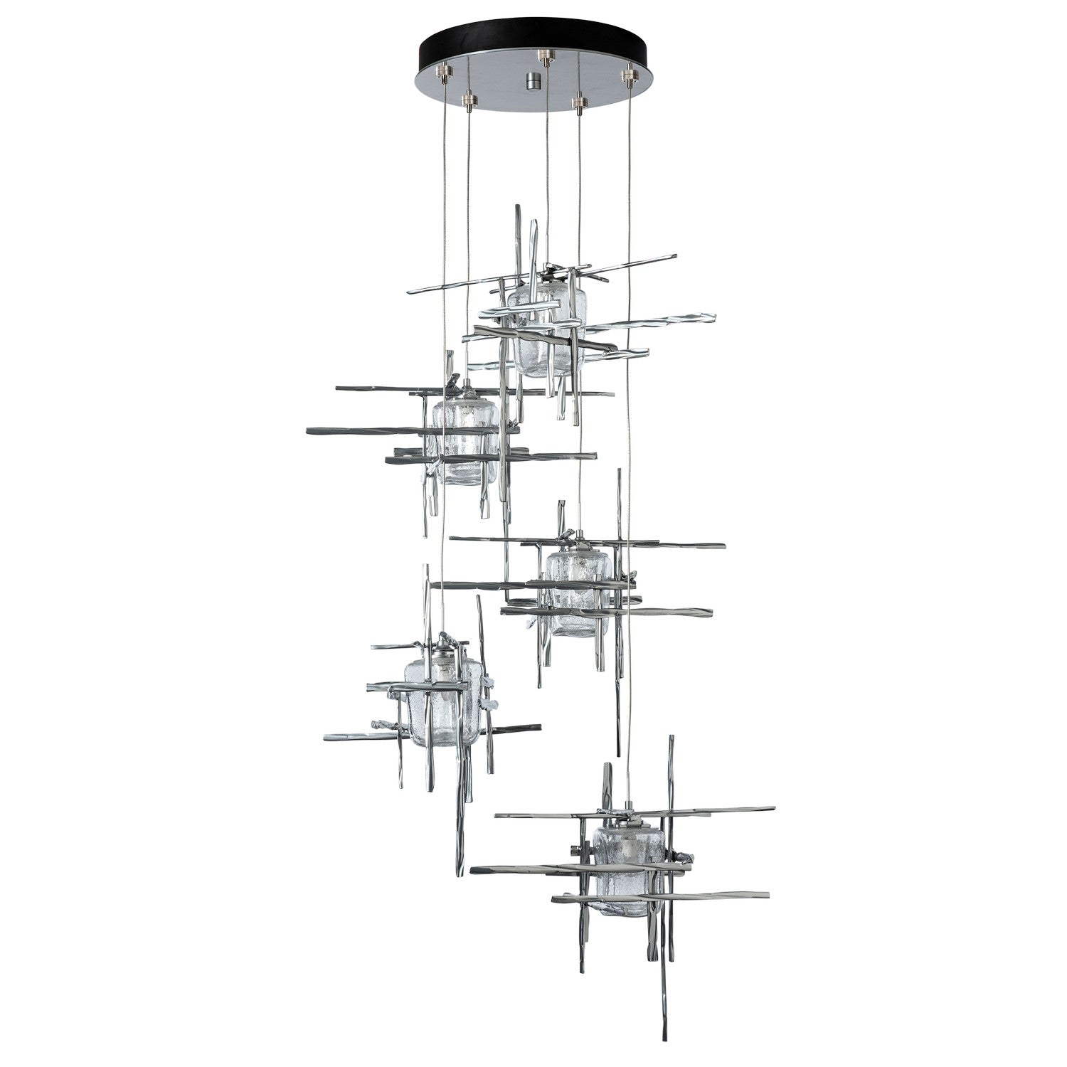 Hubbardton Forge - 131126-SKT-LONG-85-II0728 - Tura 5-Light Seeded Glass Pendant - Tura - Sterling