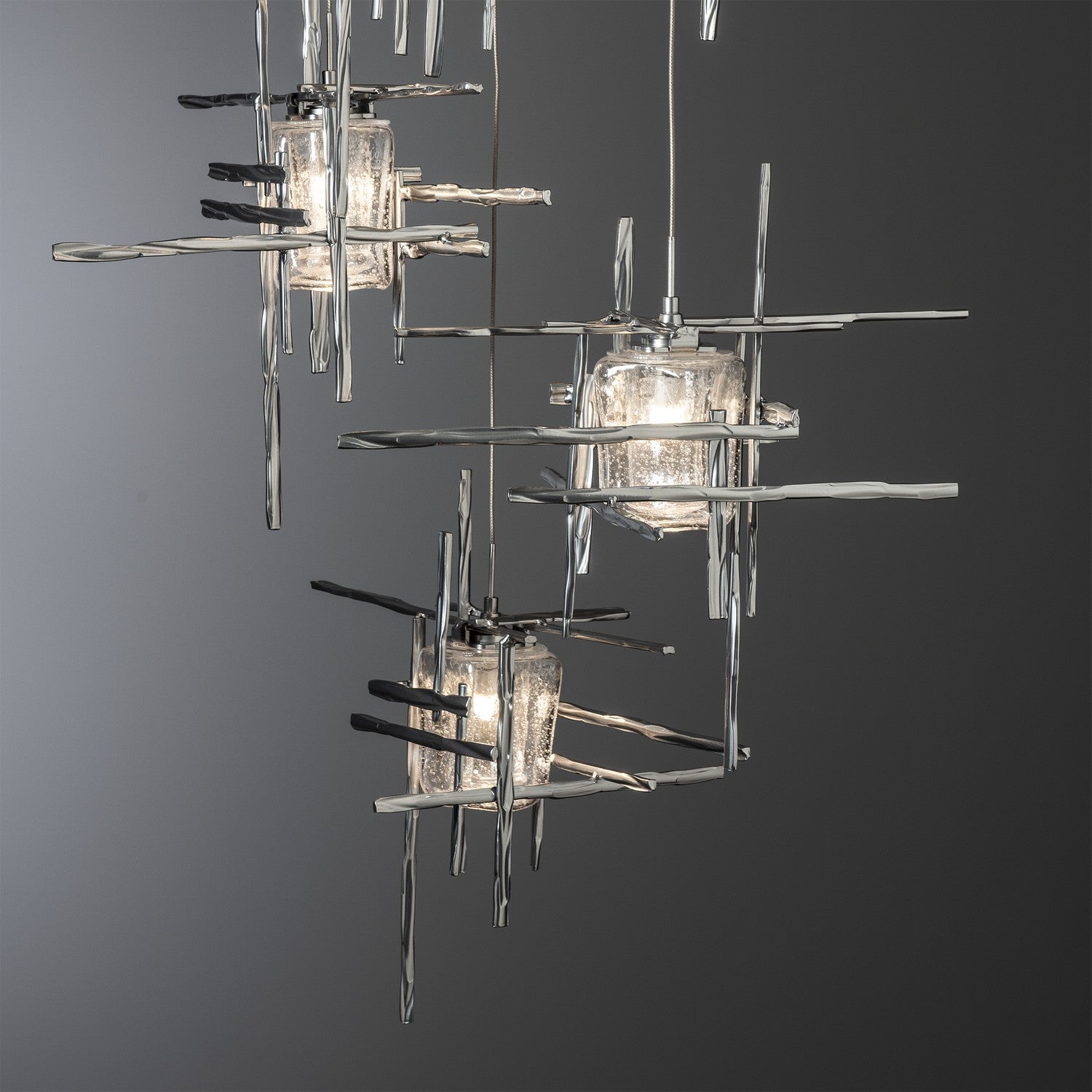 Hubbardton Forge - 131126-SKT-LONG-85-II0728 - Tura 5-Light Seeded Glass Pendant - Tura - Sterling