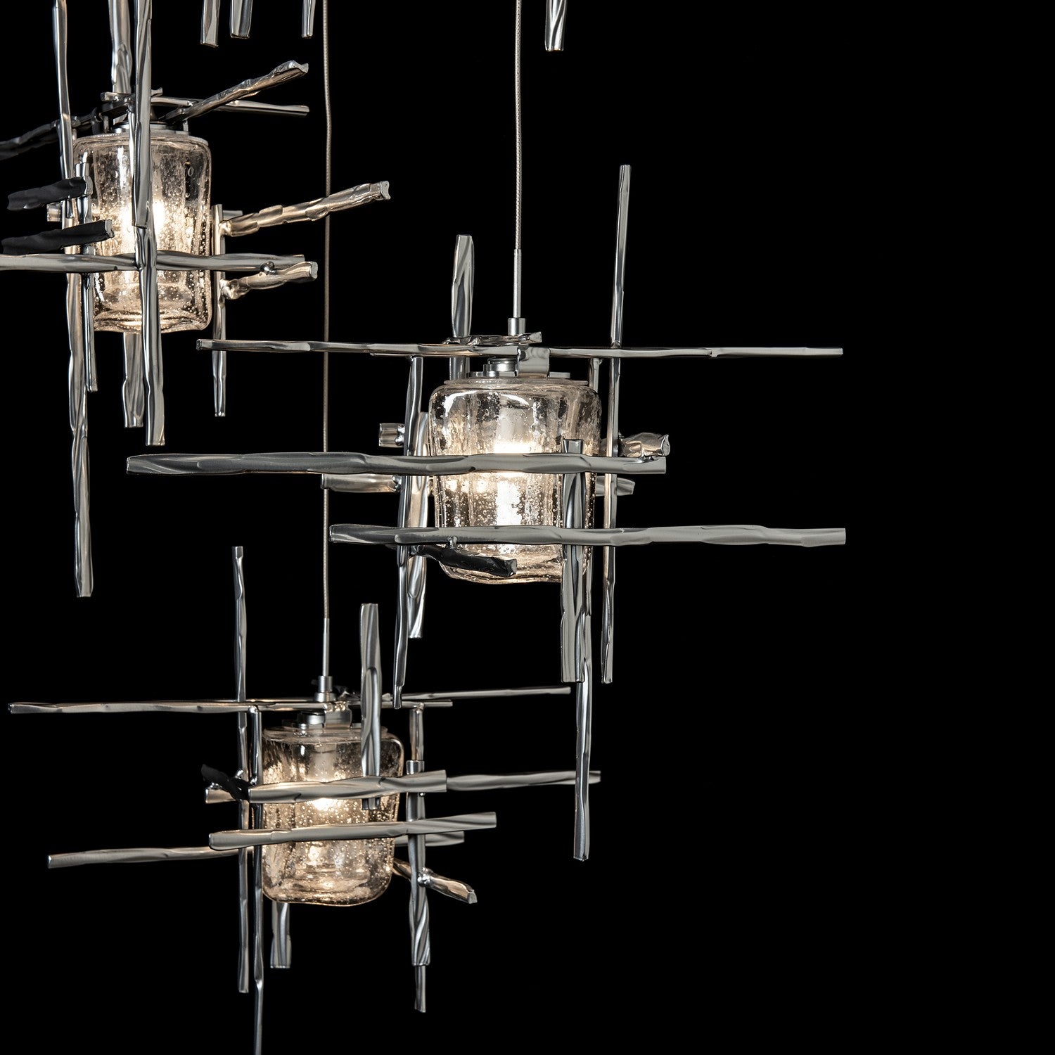 Hubbardton Forge - 131126-SKT-LONG-85-II0728 - Tura 5-Light Seeded Glass Pendant - Tura - Sterling