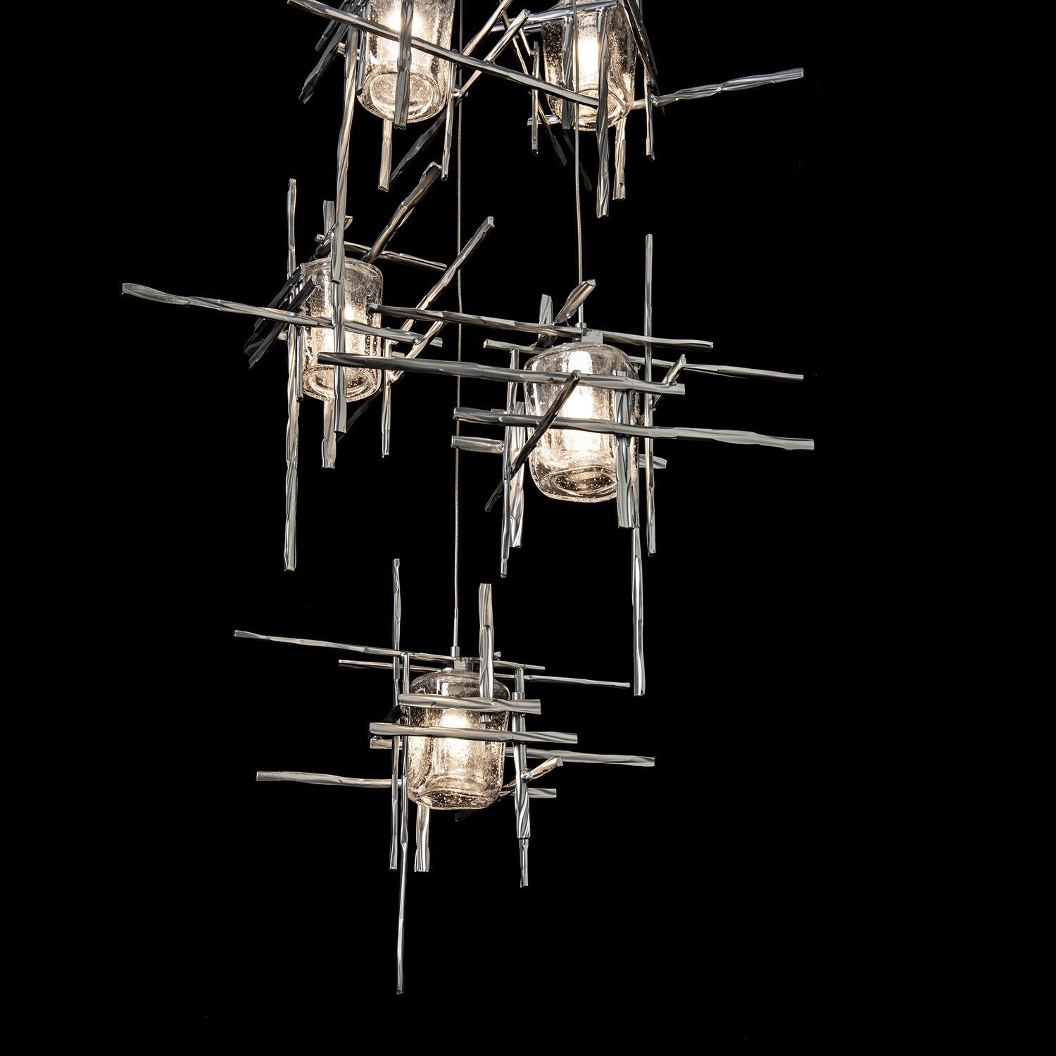 Hubbardton Forge - 131126-SKT-LONG-85-II0728 - Tura 5-Light Seeded Glass Pendant - Tura - Sterling