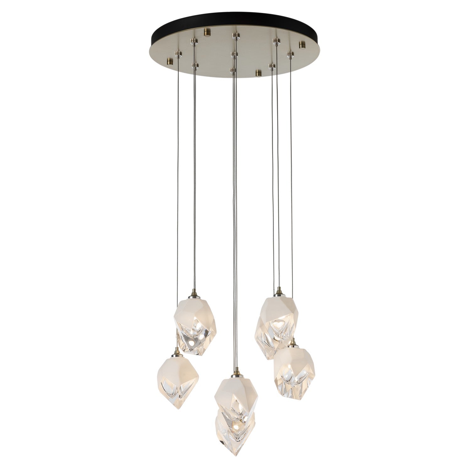 Hubbardton Forge - 131140-SKT-LONG-86-WP0754 - Chrysalis 9-Light Small Crystal Pendant - Chrysalis - Modern Brass