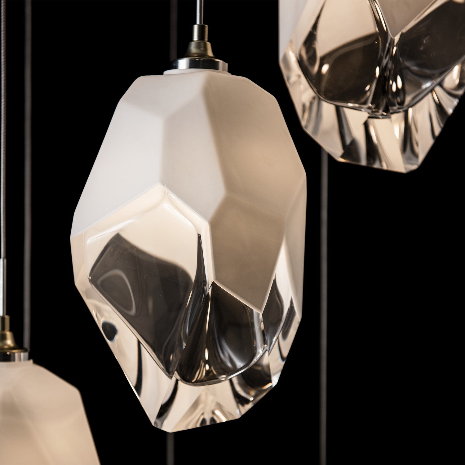 Hubbardton Forge - 131140-SKT-LONG-86-WP0754 - Chrysalis 9-Light Small Crystal Pendant - Chrysalis - Modern Brass