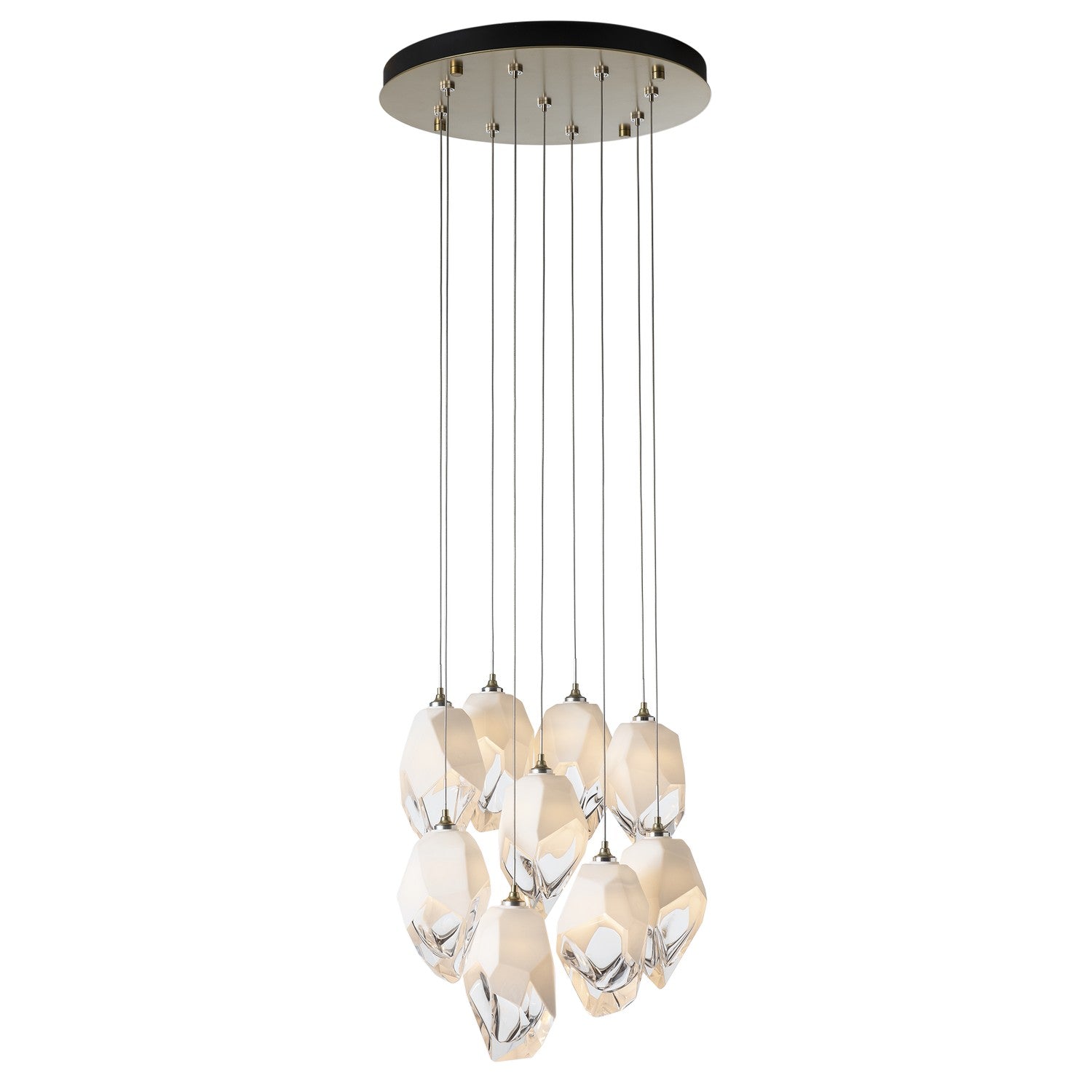 Hubbardton Forge - 131141-SKT-LONG-86-WP0755 - Chrysalis 9-Light Large Crystal Pendant - Chrysalis - Modern Brass