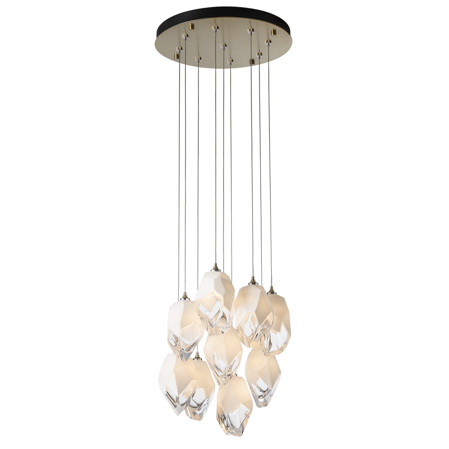 Hubbardton Forge - 131141-SKT-LONG-86-WP0755 - Chrysalis 9-Light Large Crystal Pendant - Chrysalis - Modern Brass