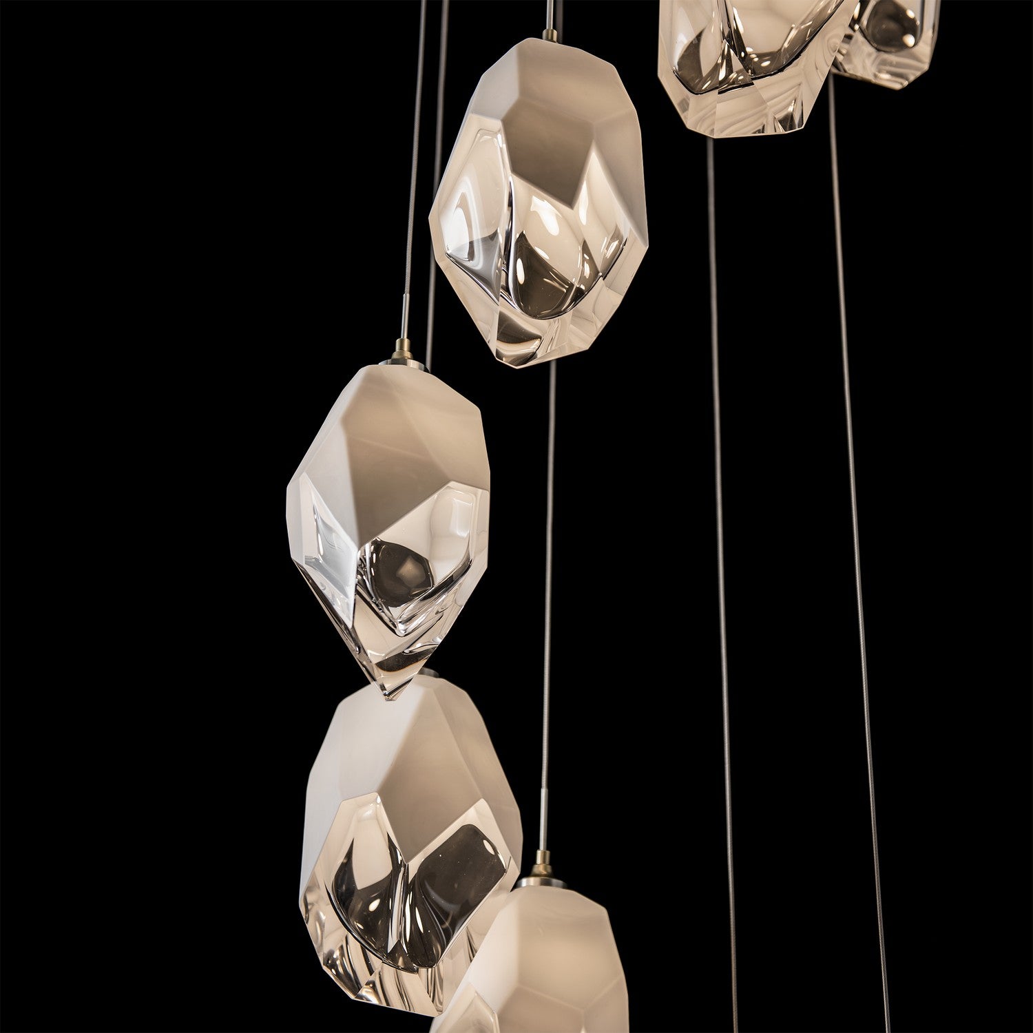 Hubbardton Forge - 131141-SKT-LONG-86-WP0755 - Chrysalis 9-Light Large Crystal Pendant - Chrysalis - Modern Brass