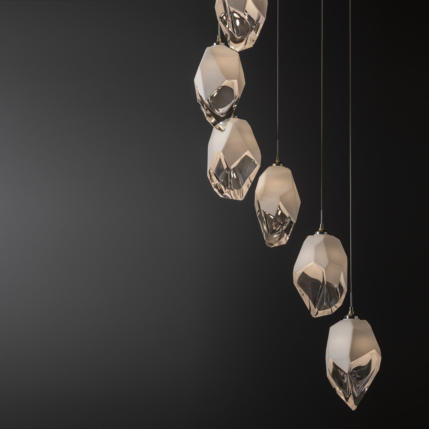 Hubbardton Forge - 131141-SKT-LONG-86-WP0755 - Chrysalis 9-Light Large Crystal Pendant - Chrysalis - Modern Brass