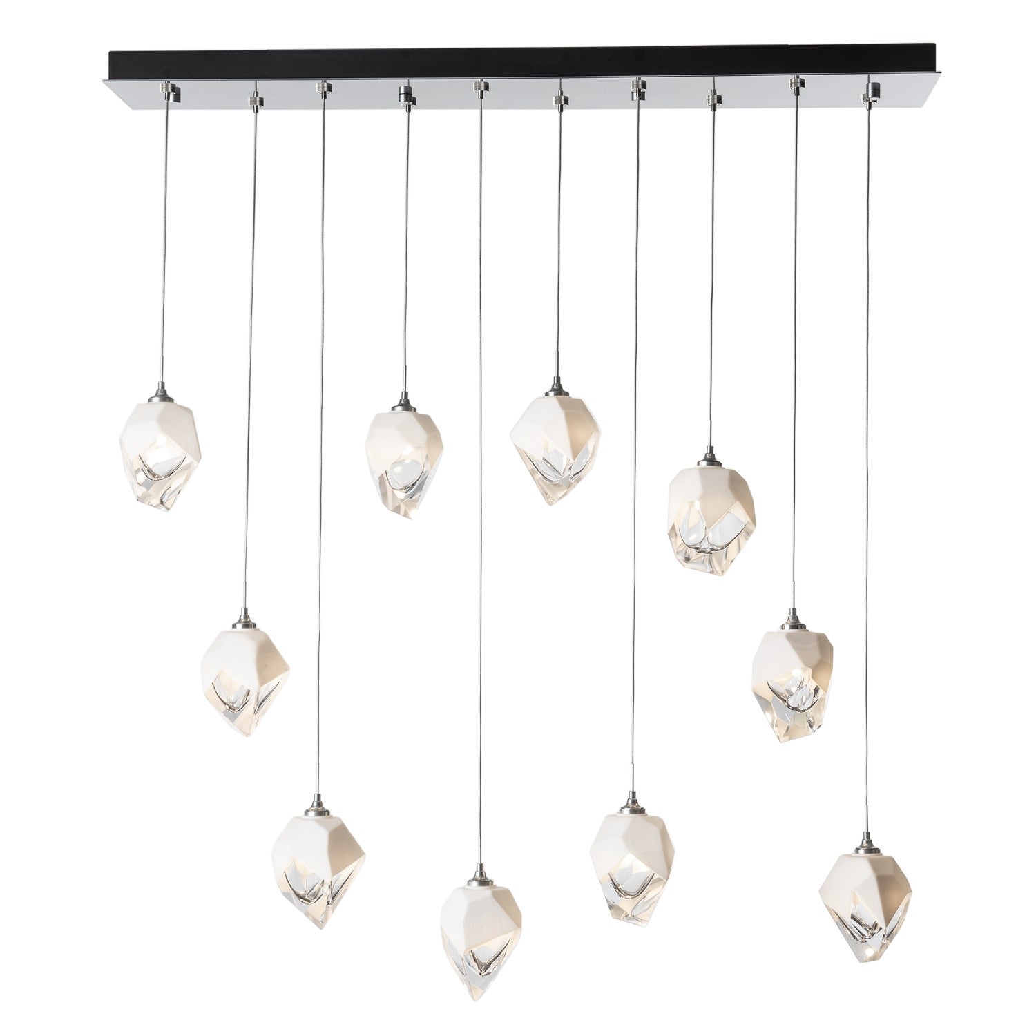 Hubbardton Forge - 131143-SKT-LONG-85-WP0754 - Chrysalis 10-Light Small Crystal Pendant - Chrysalis - Sterling