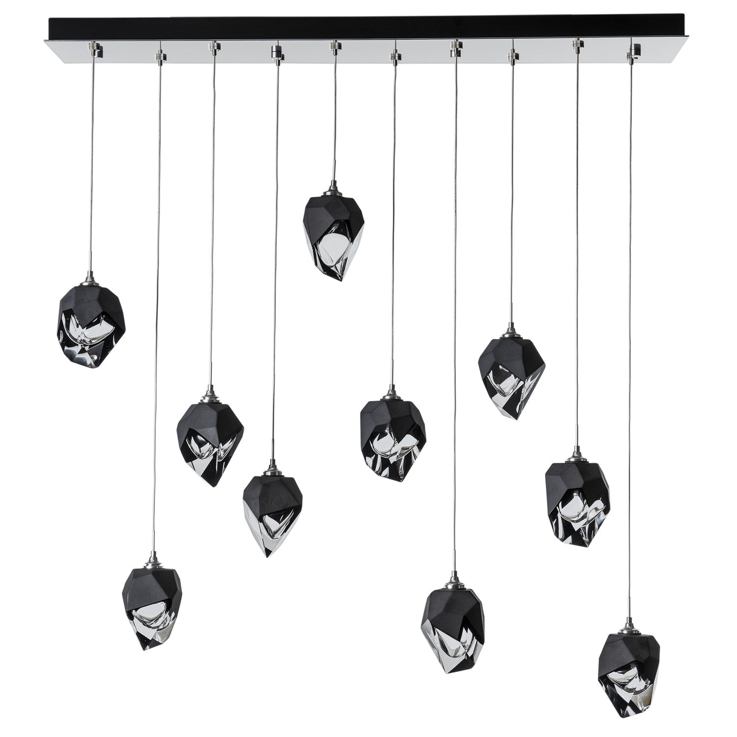 Hubbardton Forge - 131143-SKT-LONG-85-BP0754 - Chrysalis 10-Light Small Crystal Pendant - Chrysalis - Sterling