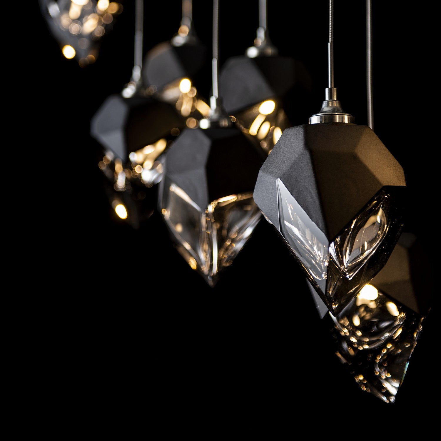 Hubbardton Forge - 131143-SKT-LONG-85-BP0754 - Chrysalis 10-Light Small Crystal Pendant - Chrysalis - Sterling