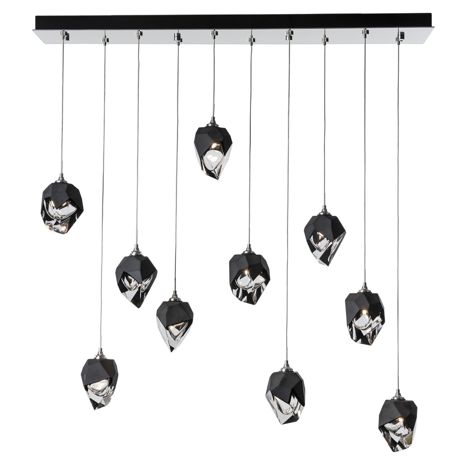 Hubbardton Forge - 131143-SKT-LONG-85-BP0754 - Chrysalis 10-Light Small Crystal Pendant - Chrysalis - Sterling