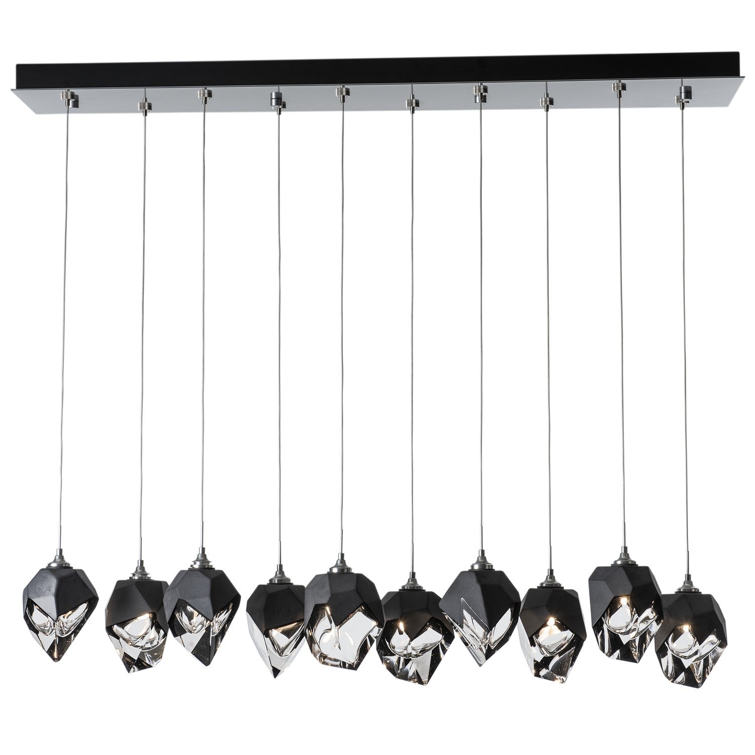 Hubbardton Forge - 131143-SKT-LONG-85-BP0754 - Chrysalis 10-Light Small Crystal Pendant - Chrysalis - Sterling