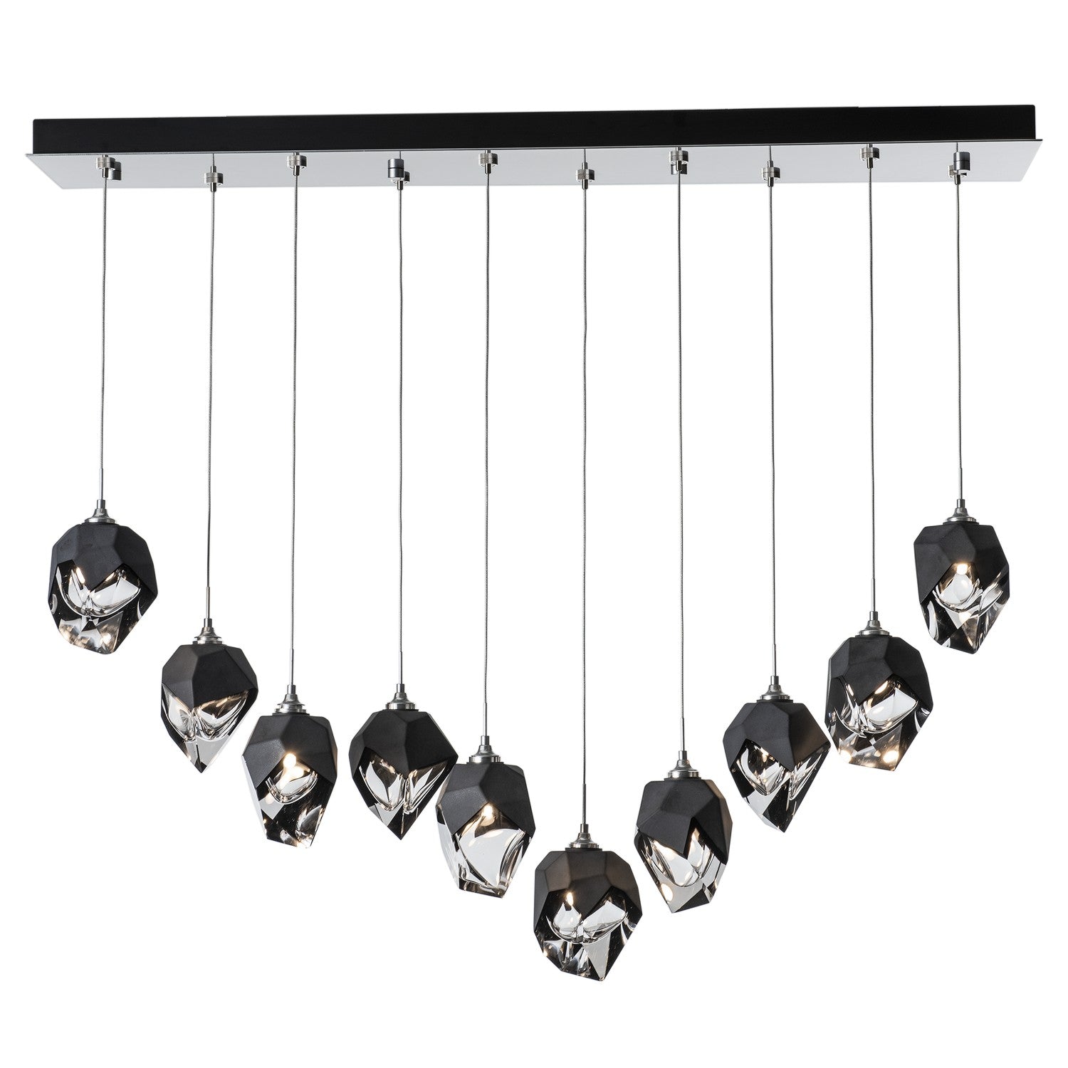 Hubbardton Forge - 131143-SKT-LONG-85-BP0754 - Chrysalis 10-Light Small Crystal Pendant - Chrysalis - Sterling