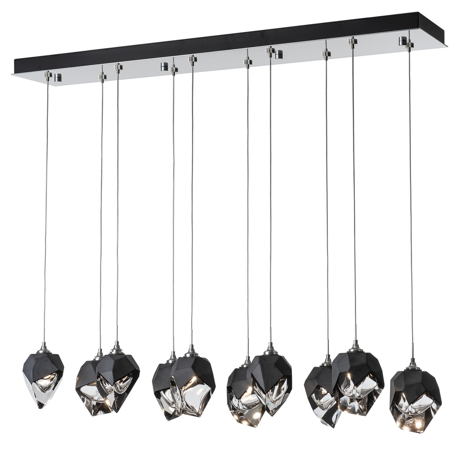 Hubbardton Forge - 131143-SKT-LONG-85-BP0754 - Chrysalis 10-Light Small Crystal Pendant - Chrysalis - Sterling