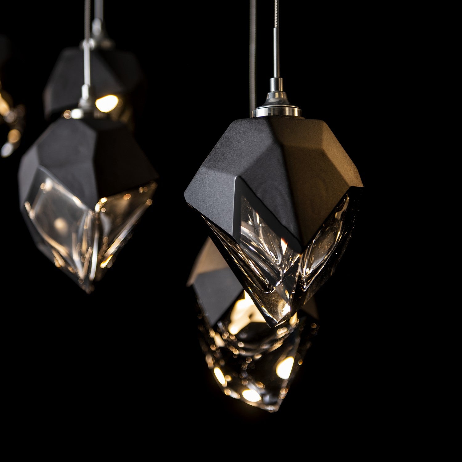 Hubbardton Forge - 131143-SKT-LONG-85-BP0754 - Chrysalis 10-Light Small Crystal Pendant - Chrysalis - Sterling