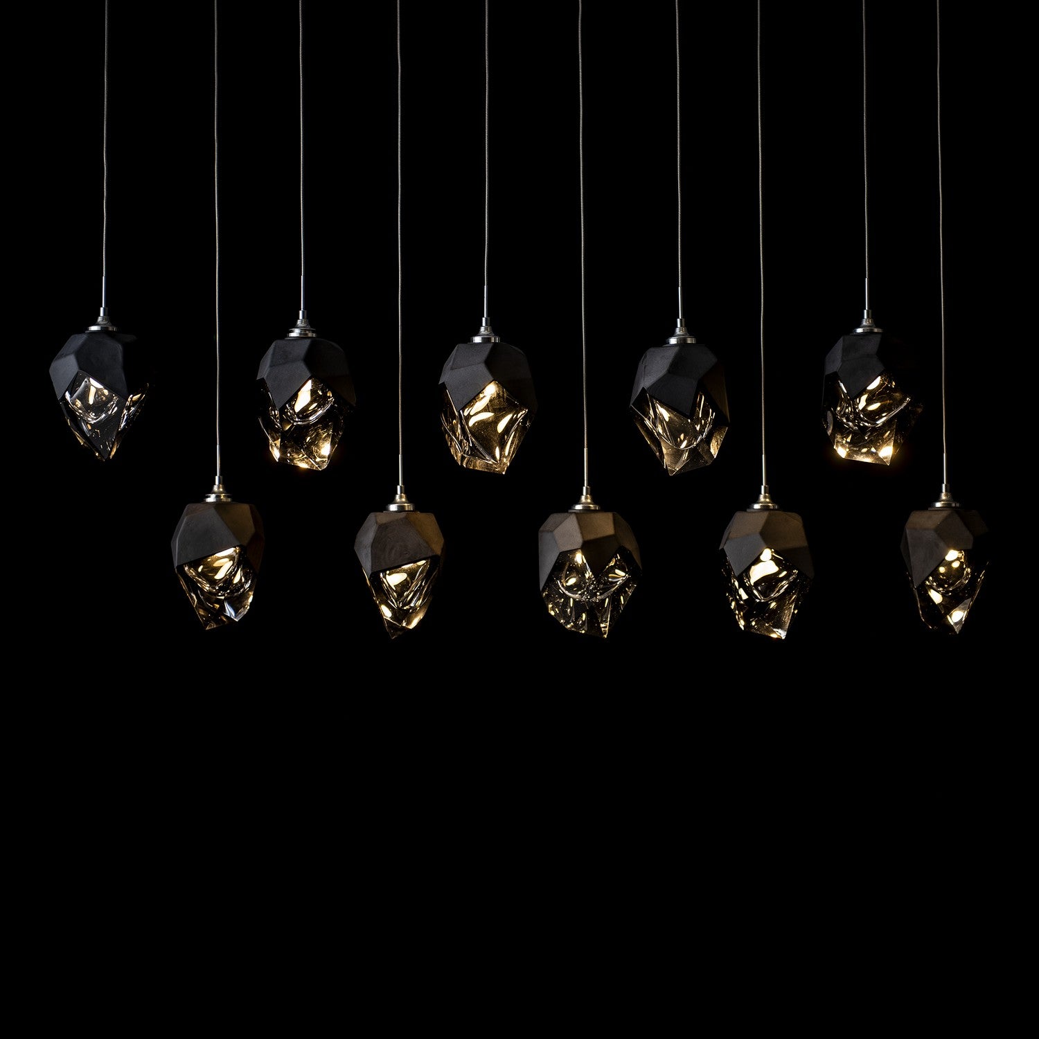 Hubbardton Forge - 131143-SKT-LONG-85-BP0754 - Chrysalis 10-Light Small Crystal Pendant - Chrysalis - Sterling