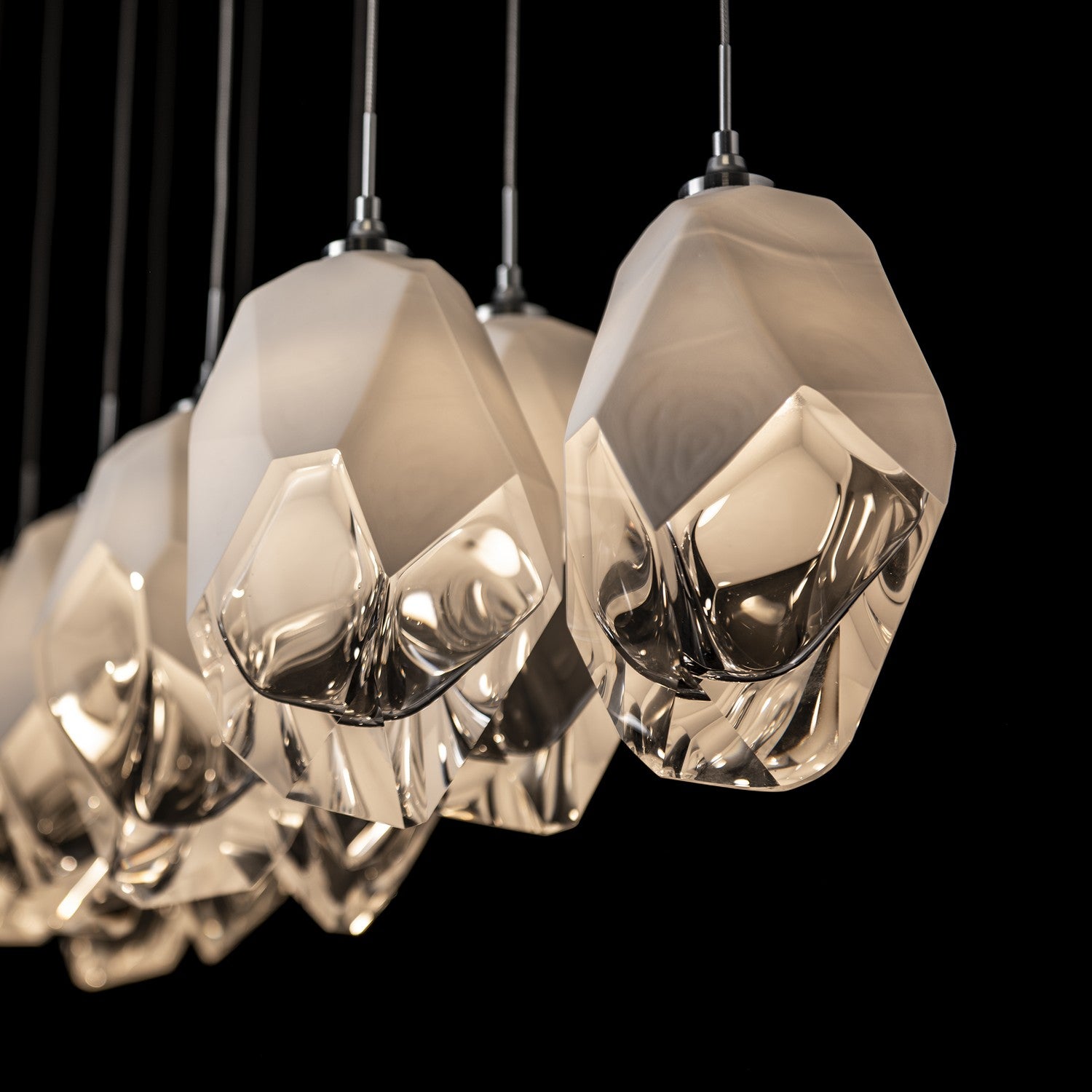 Hubbardton Forge - 131144-SKT-LONG-85-WP0755 - Chrysalis 10-Light Large Crystal Pendant - Chrysalis - Sterling