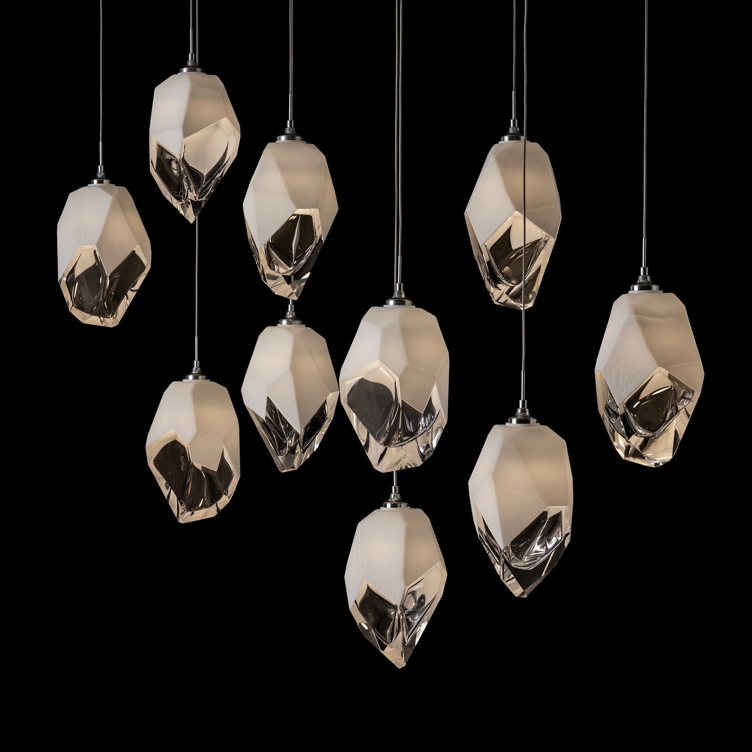 Hubbardton Forge - 131144-SKT-LONG-85-WP0755 - Chrysalis 10-Light Large Crystal Pendant - Chrysalis - Sterling