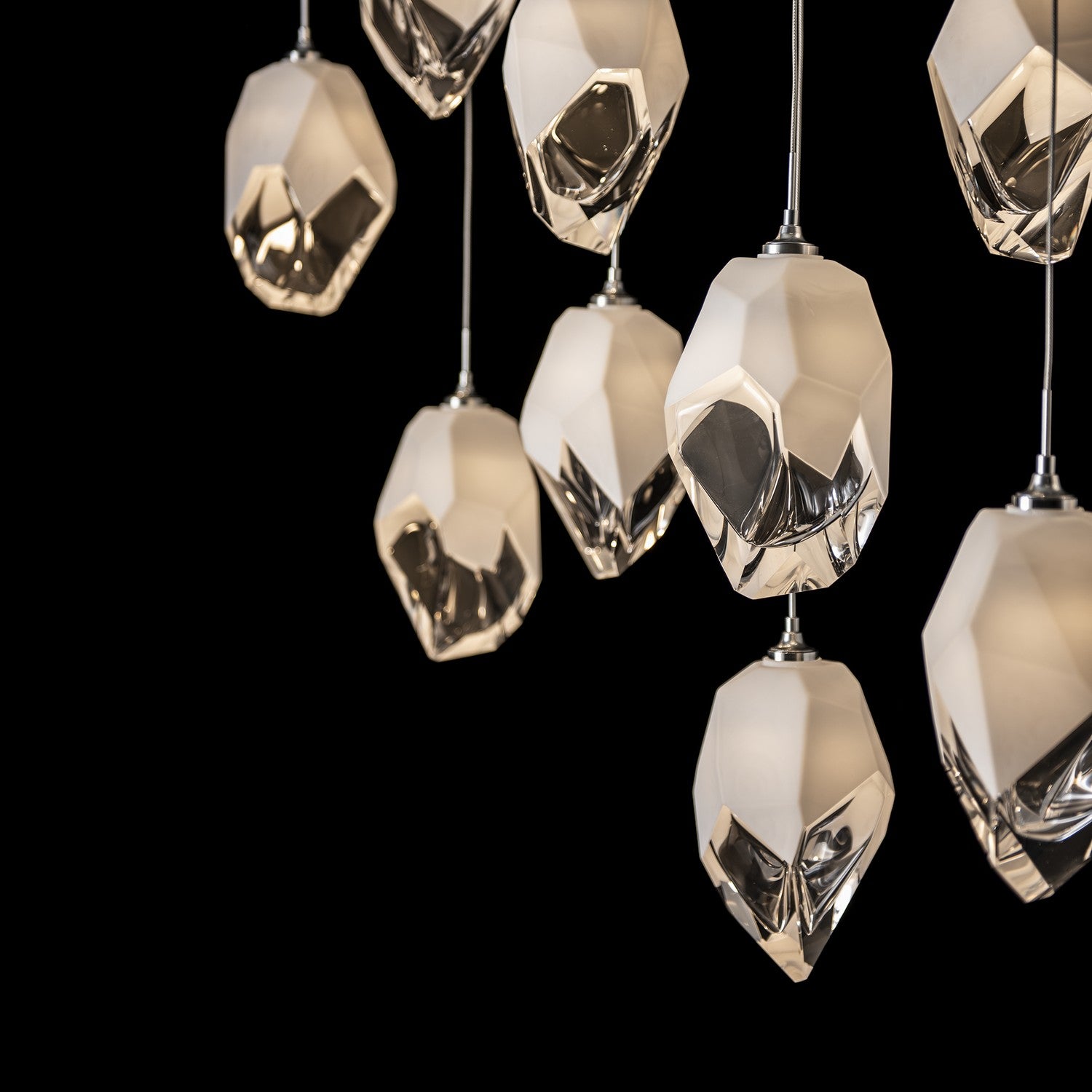 Hubbardton Forge - 131144-SKT-LONG-85-WP0755 - Chrysalis 10-Light Large Crystal Pendant - Chrysalis - Sterling