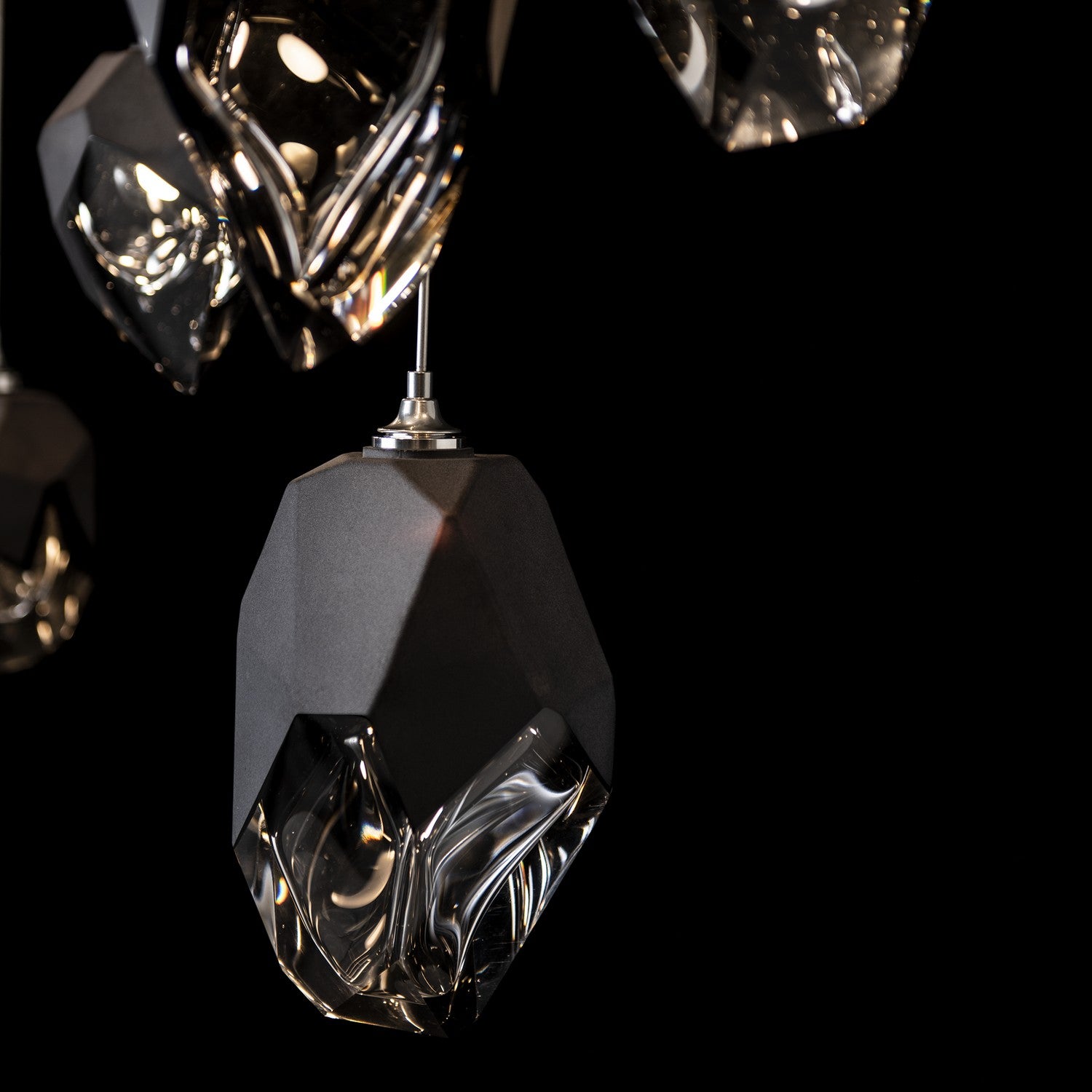 Hubbardton Forge - 131145-SKT-LONG-85-BP0756 - Chrysalis 10-Light Mixed Crystal Pendant - Chrysalis - Sterling