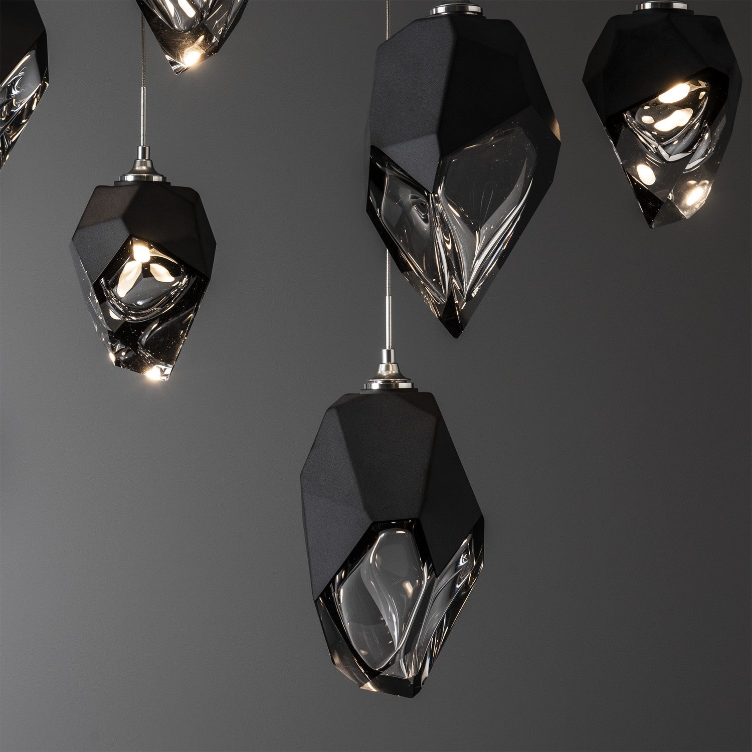 Hubbardton Forge - 131145-SKT-LONG-85-BP0756 - Chrysalis 10-Light Mixed Crystal Pendant - Chrysalis - Sterling