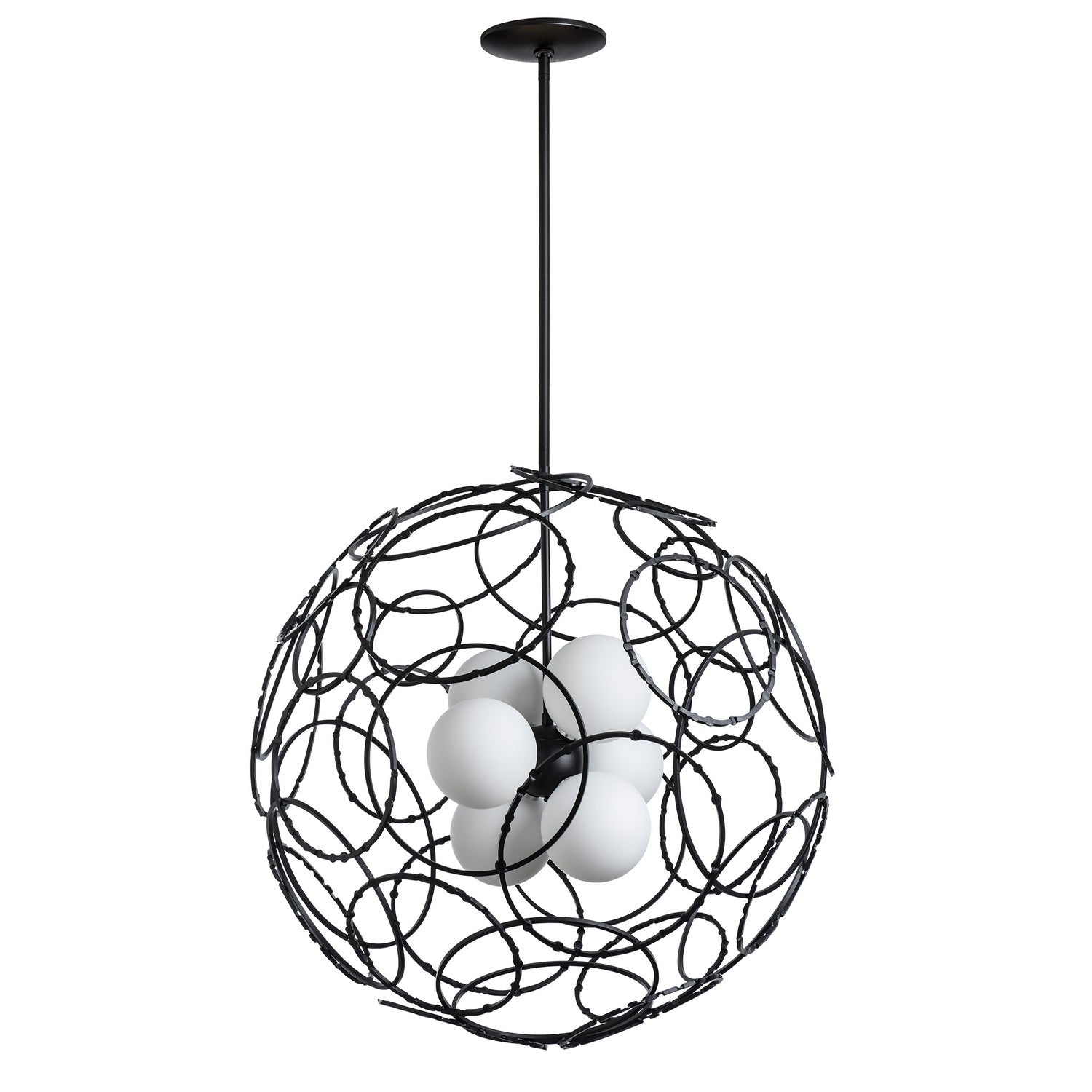 Hubbardton Forge - 131602-SKT-MULT-10-GG0677 - Six Light Pendant - Olympus - Black