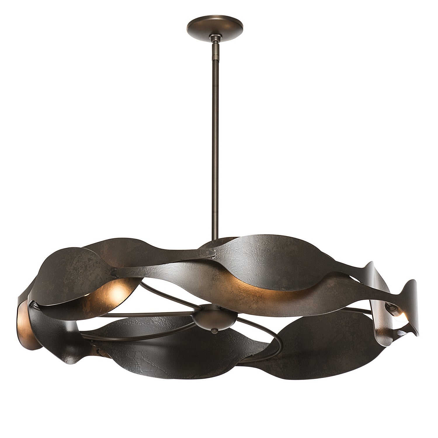 Hubbardton Forge - 132160-SKT-MULT-07 - Six Light Pendant - Waves - Dark Smoke